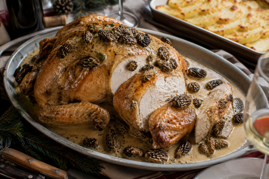 Chapon aux morilles et au vin jaune