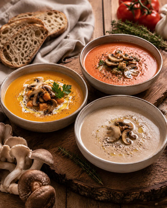 Assortiment de trois veloutés aux champignons Champi’Crécy