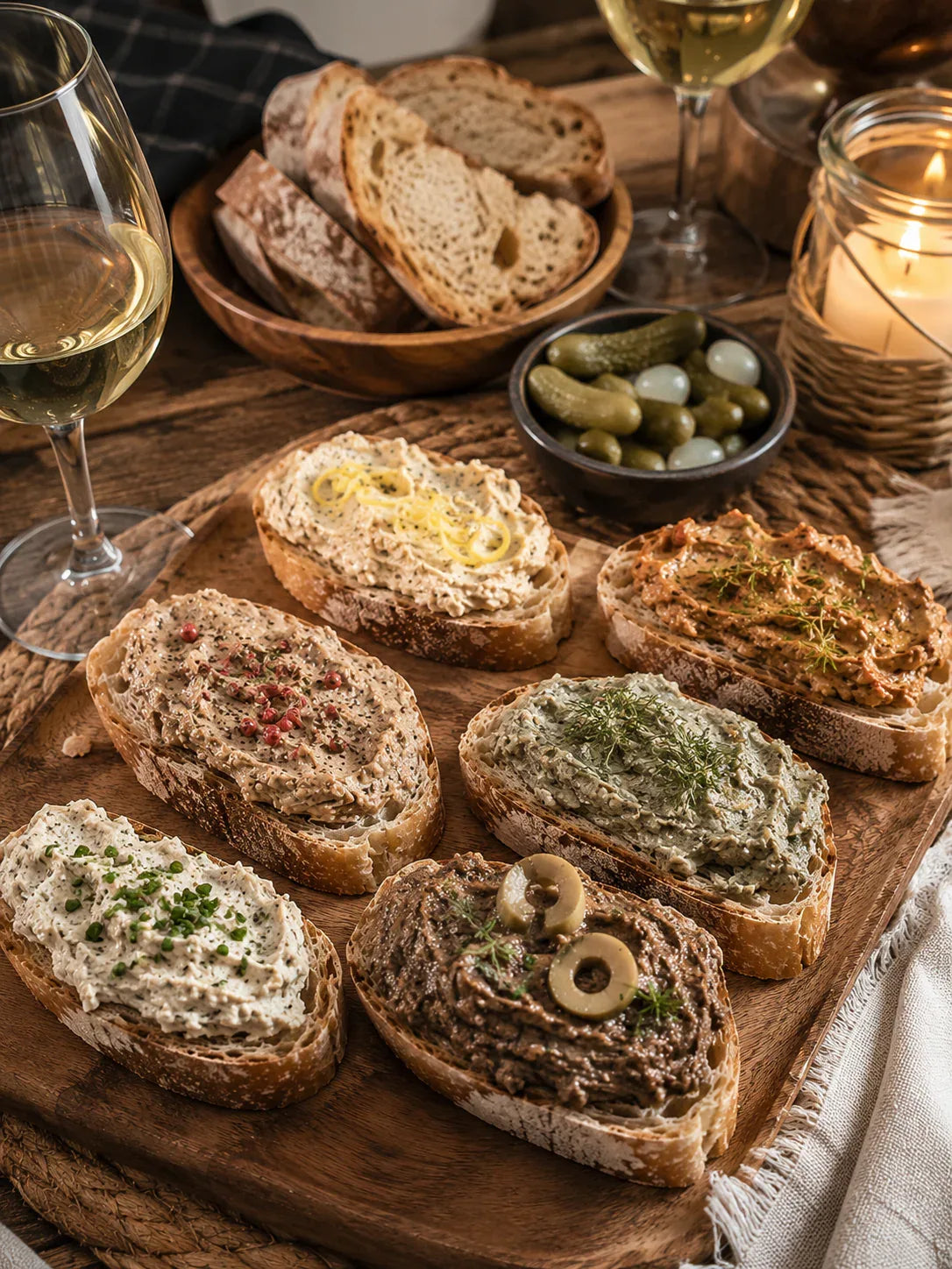 Assortiment de six tartinables aux pleurotes et shiitakés Champi’Crécy
